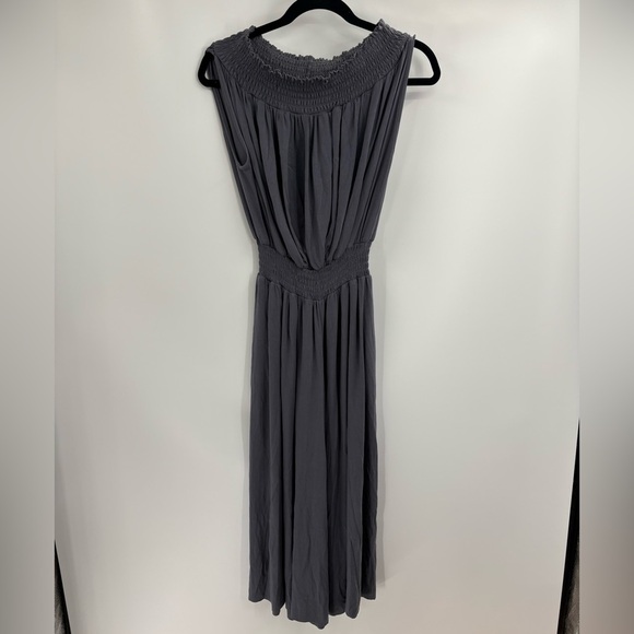 Elan off the shoulder grey cropped wide leg boho jumpsuit romper size medium - Picture 3 of 16